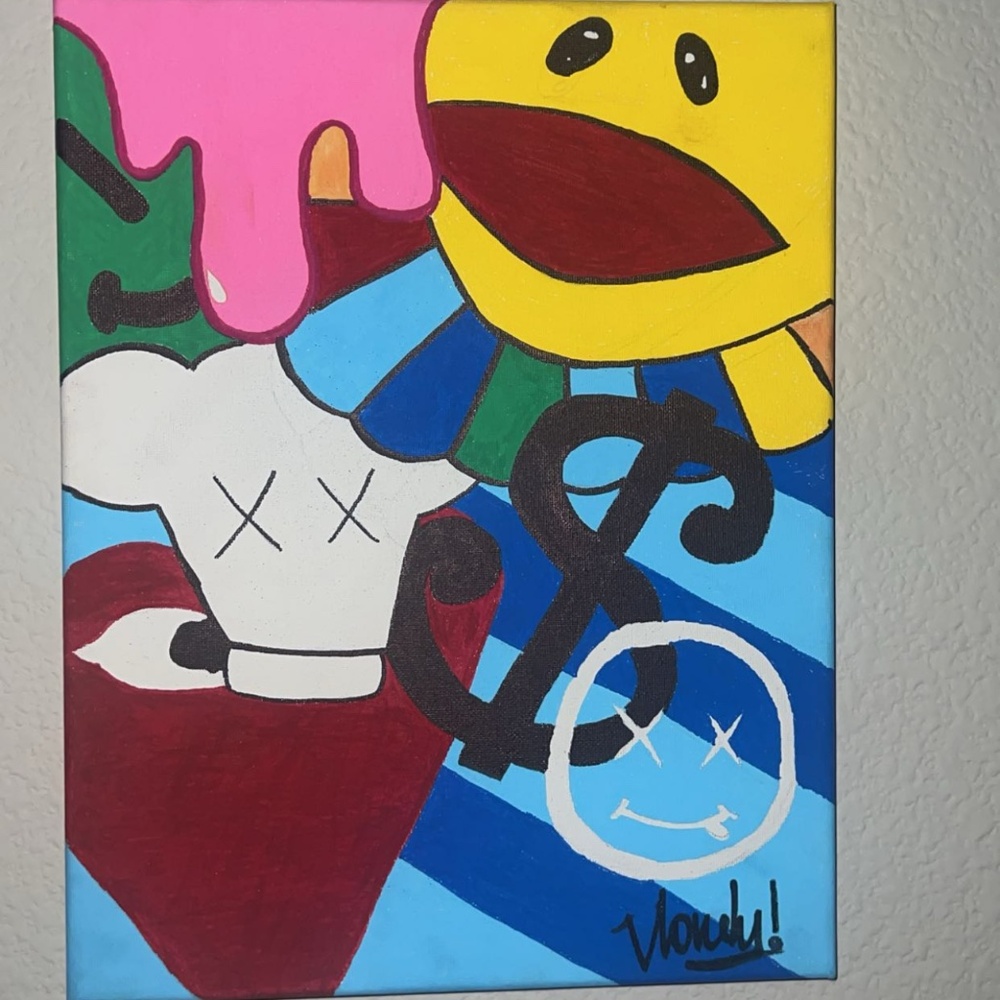 1of1 Kaws Painting Wall Art Canvas